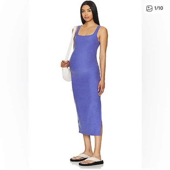 Spacedye Icon Maternity Dress in Indigo HeatherBeyond YogaColor: Indigo Heat - Picture 1 of 9